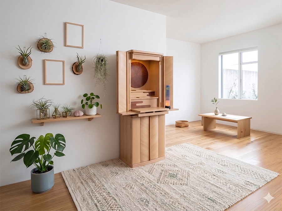 月花の宵を別の家具調仏壇に合わせたイメージ